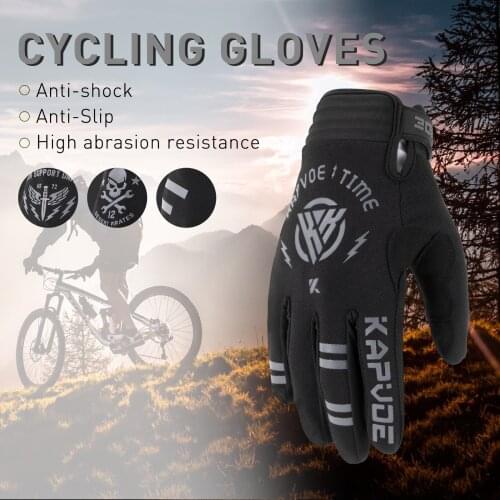 Kapvoe Touch Screen Long Full Fingers Gloves Winter Thermal Mtb Cycling Gloves Outdoor Sports Ski Camping Motorcycle Gloves