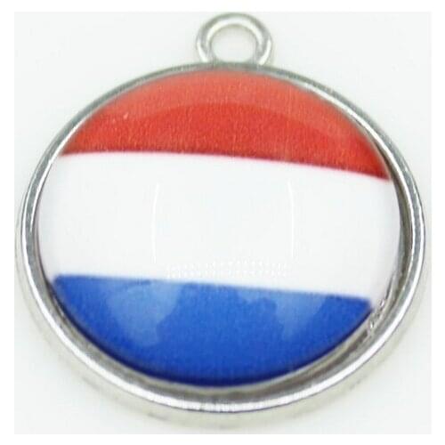 Flag Of The Netherlands 10pcs/lot America Round Crystal Dangle Charms DIY Bracelet Necklace Pendants Jewelry Hanging Charms
