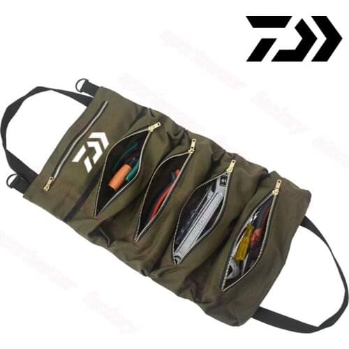 Daiwa Hot Sale Roll Tool Roll Multi-Purpose Tool Roll Up Bag Wrench Roll Pouch Fishing Hanging Tool Zipper Carrier Tote