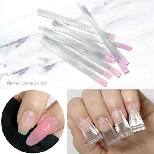 6cm&1m&2m Nails Fiberglass Extension Nail Tips White Silk Building Extension Tools Form For UV Gel Extension Manicure Fiber Silk