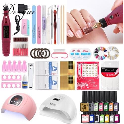 Gel Nail Polish Kit with UV Light Nail Dryer Lamp Nail Polish Set Soak Off Base Top Coat Tools Manicure Design Nail Art Starter