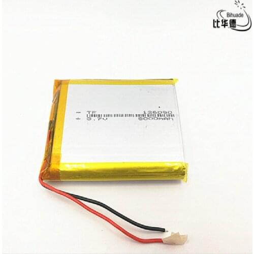 2pcs 126090 3.7v 8000mAh lithium ion rechargeable battery for GPS POWER BANK