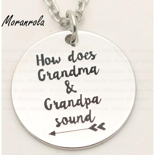 New arried"How does grandma and grandpa sound"Copper necklace Keychain,charm Nana Grandmother jewelry