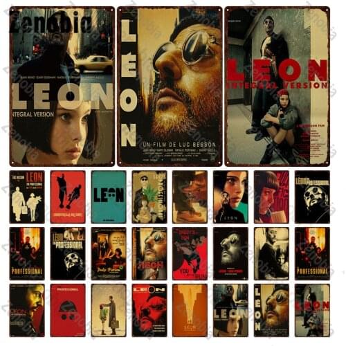 Movie Metal Plate Famous Leon Integral Version Metal Poster Figure Decorative Tin Plate Home Decoration Wall Stickers Plaque