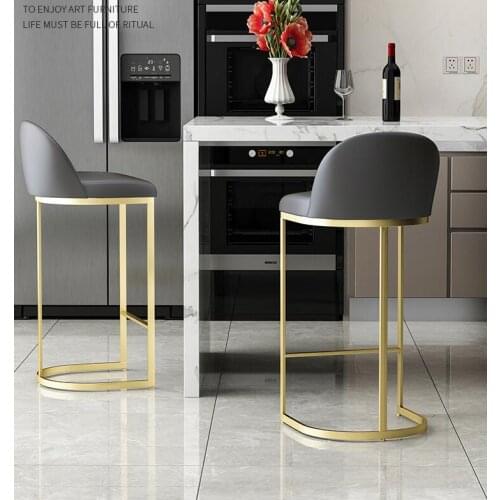 Nordic bar chair modern simple home back bar stool bar stool bar chair light luxury American Bar Stool