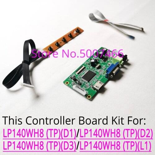 Fit LP140WH8 (TP)(D1)/(TP)(D2)/(TP)(D3)/(TP)(L1) EDP 30-pin 1366*768 PC LCD screen VGA display controller driver board kit