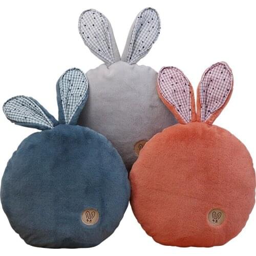 Cute Rabbit Ear Sofa Cushion Office Nap Plush Pillow Super Soft Stuffed Cotton Car Bay Window Pad Waist Back Cushions Decor