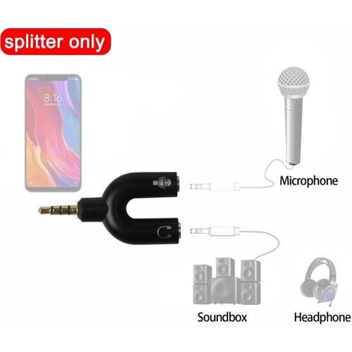 Portable U Type Adapter Dual 3.5 MM Headphone Plug Dropshipping in Audio Swivel Microphone Cables Connector Splitter 1 2 O2L7