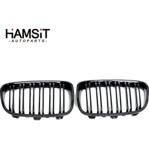 Hamsit Front Grille Bright black ABS grille modified buckle without dismantling the grille For BMW 1-Series F20 2012-2014