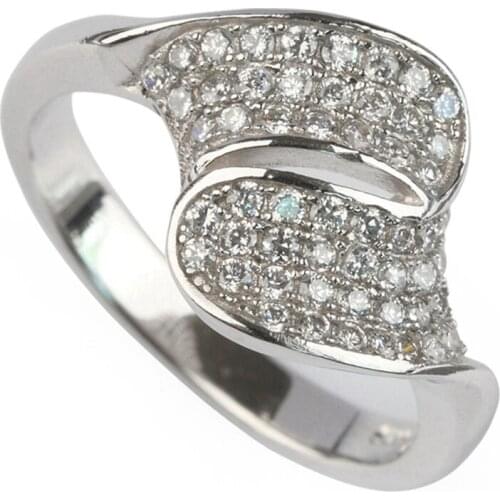 Fleure Esme Luxury Shinning Wedding rings Jewelry & Accessories for women White Cubic Zirconia Rhodium Plated R3239 size 6 7 8 9