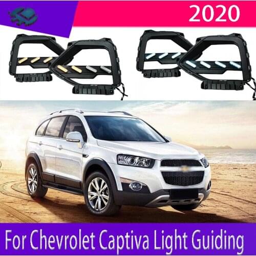 LED Daytime Driving Light For Chevrolet Captiva Light Guiding 2020 DRL 3 color Fog lamp with Yellow Turn Signal lamp 2pcs