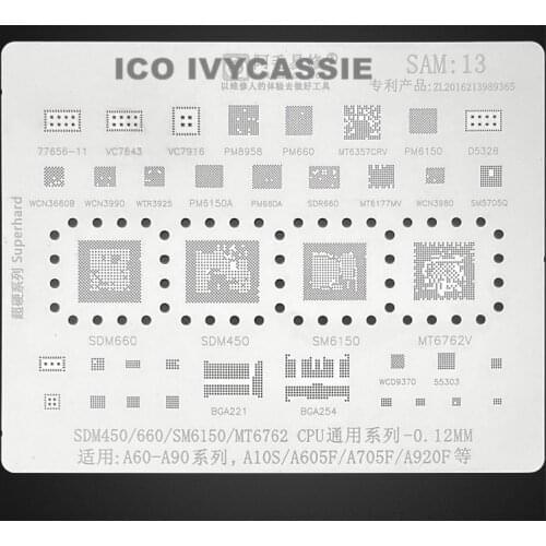 For Samsung A60-A90 BGA Stencil A10S A920F SDM450 660 SM6150 MT6762 IC Reballing Pin Solder Tin Plant Net Steel Mesh Amaoe SAM13