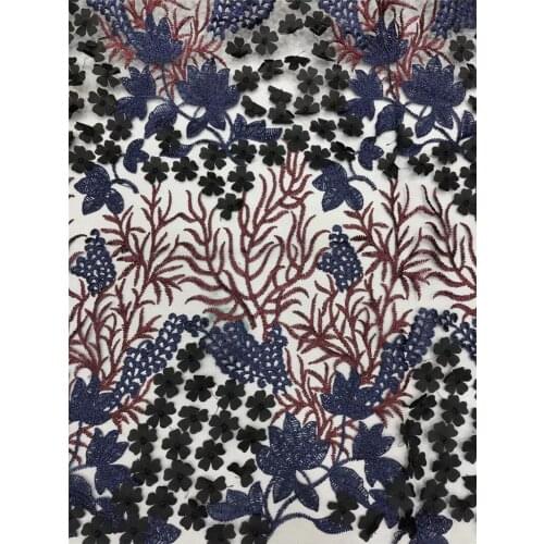 High quality flowers 1YG-20.4412 french beautiful flowers lace fabric african lace fabric in tulle fabric