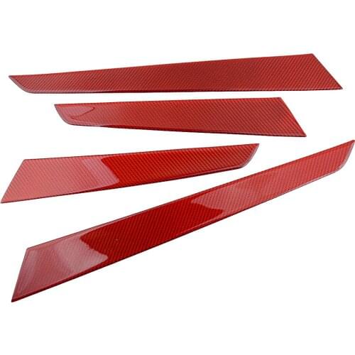 1 Set Car Door Panel Strip Cover Trim Red Carbon Fiber Fit for Mercedes Benz C W204 2013 2012 2011 2010 2009 2008 2007