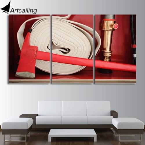 3 Piece HD printed Canvas Art Fire Hose Painting Framed Poster and Prints Wall to Wall Pictures Free Shipping CU-1714C