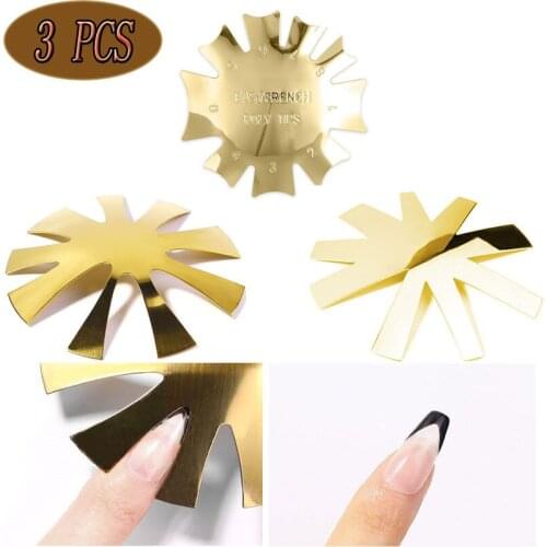 3pcs Easy French manicure Smile Cut V Line Nail art design Stamping plates tip Edge Trimmer Nails Styling Nails accessories tool