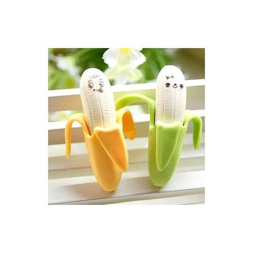 2pcs Lovely Cute Banana Fruit Style Rubber Pencil Eraser Students Stationery New school supplies