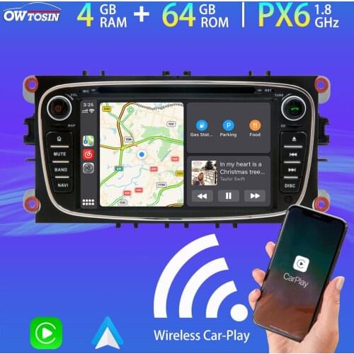 Android 10 PX6 4G+64G Car DVD Multimedia Player For Ford Mondeo Focus S C Max Galaxy GPS Radio Carplay TDA7850 HDMI WiFi DSP DAB