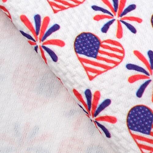 David accessories 50*145cm Fourth Of July Printed Bullet Textured Liverpool Fabric For Kids DIY Sewing Doll Home Textile,c9867