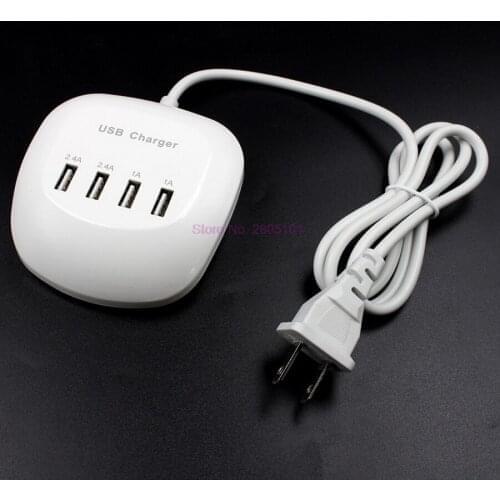 Dhl or fedex 100pcs 4 USB Port Fast Charge USB Wall Charger 3A 5V Phone Adapter for iPhone 8 7 6s Plus for Samsung Galaxy S8 S7