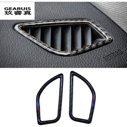 For BMW 1 series F20 Car trim accessories interior outlet decoration ring carbon fiber stainless steel Stickers Car Accessories