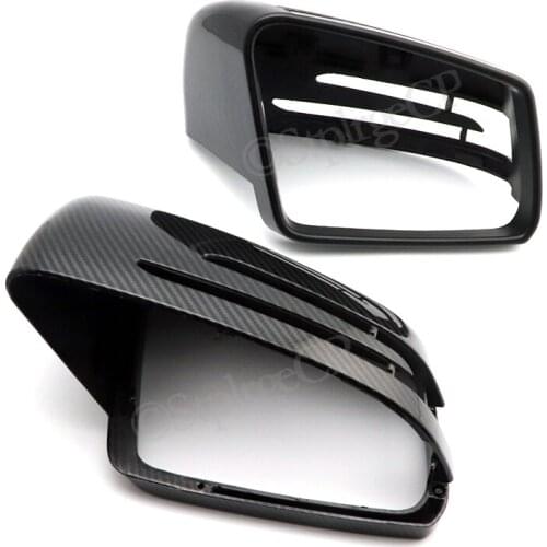 For Mercedes Benz GLK Class X204 2009 - 2015 Car carbon fiber pattern bright black rearview mirror cover mirror decoration