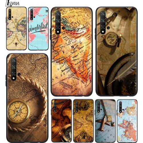 Travel Around World Map for Huawei Honor 9C 9A 9S 9X 9N 9i 9 V9 8S 8C 8X 8A 8 7S 7A 7C Lite Pro Phone Case