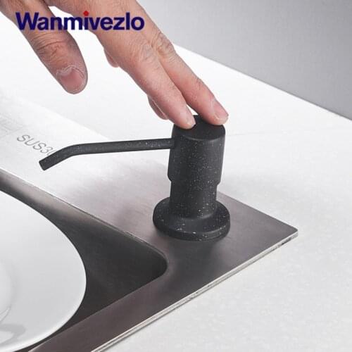 400ml Kitchen Deck-Mounted Stainless Steel Pump Black for Kitchen Built in Counter top Soap Dispenser