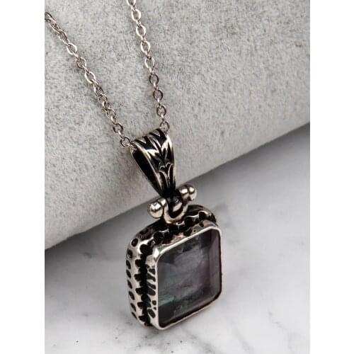 Fluorite 925 Sterling Silver Necklace