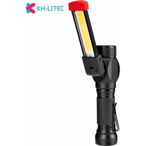 2500LM T6 COB LED Flashlight Torch USB Rechargeable Magnetic Portable Lantern 4 Modes Battery Powerful Work Light Camping Light