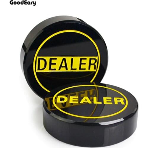 HOT SALE 1PCS Acrylic Dealer Button Texas Hold'em 3inch Pressing Poker Cards Guard poker Dealer Button-Black Dealer