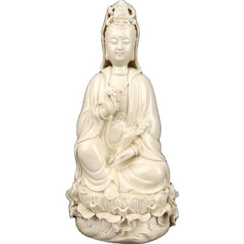 China Old Porcelain Dehua Guanyin White Porcelain Sculpture