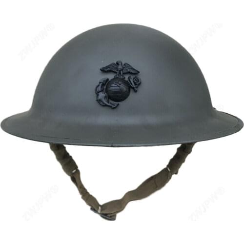 CLASSICAL REPRO US WW1 M1917 STEEL HELMET MARINE CORPS USMC WITH EAGLE BADGE World Military Store