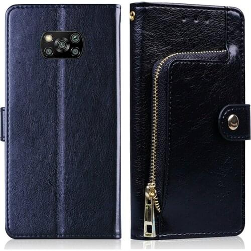 Zipper Leather Wallet Case For Xiaomi Mi A3 A1 5X A2 Lite 8 9 SE 10 Lite Note 10 9T Pro 6 Mi Play POCO X3 NFC X2 F2 Pro F1 Cover