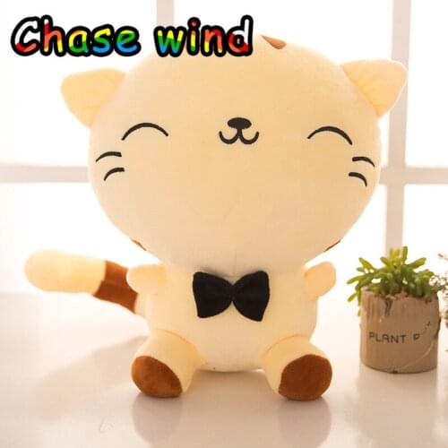 22cm Cute Kawaii Cat Plush Dolls Toys Stuffed Soft Doll Cartoon Animal Smilel Lucky Cat Cushion Pillow Gift for Kids Party Decor
