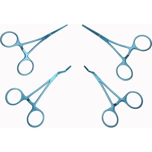 Micro Kitzmiller Clamp Left/Right Angled Jaw Notched Vascular Clamp Forceps Neurosurgical Veterinaria Instrument Titanium