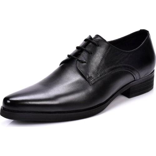 New Fashion Quality Business Formal Mens Crocodile Genuine Leather Wedding Buckle Pointed Toe Office Career Sapatos Shoes