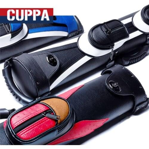 New Arrival Cuppa 2 Butts 2 Shafts 4 Holes Pool Cue Cases Billiard Accessories Black/Red/Blue Color China 2017