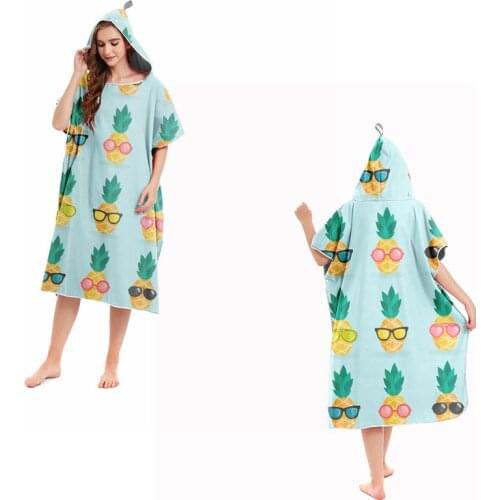 Beach Changing Clothes Dress for Children Beach Bathrobe Microfiber Hooded Qickly-dry Towel Swimming Bathing Suit