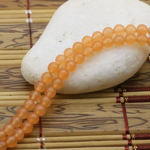 Orange chalcedony 4mm round shape loose beads 15" DIY stone accessories women jewelry making design bracelet necklace wholesale