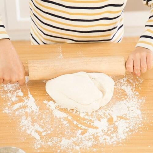 Cookies Biscuit Baking Tool Dumpling Pizza Dough Pastry Roller 47cm/41cm/31cm Wooden Rolling Pin with Ball Bearing Handle