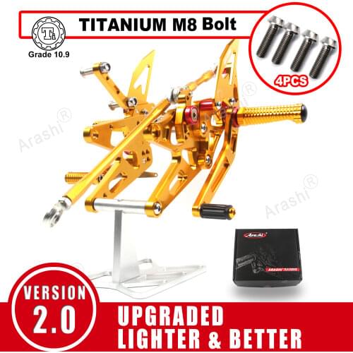 Arashi For YAMAHA YZF R1 2005 - 2021 CNC Adjustable Footrest Foot Pegs Rearset Footrest YZF-R1 2006 2007 2008 2009 2010 2011