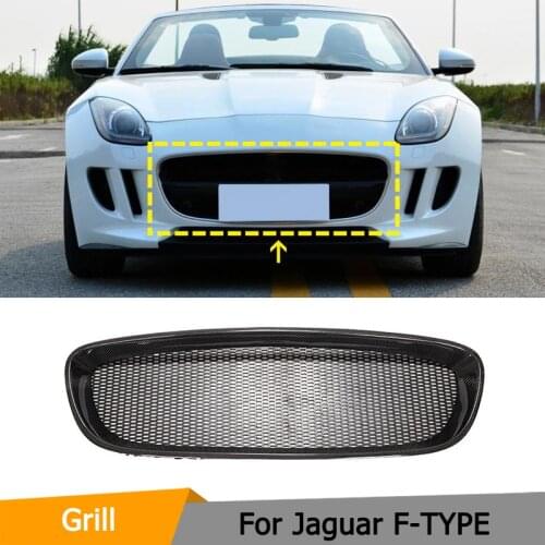 Carbon Fiber Front Bumper Mesh Grille For Jaguar F-TYPE 2013 2014 2015 2016 2 Door Coupe Body Kit External Air Vents Cover