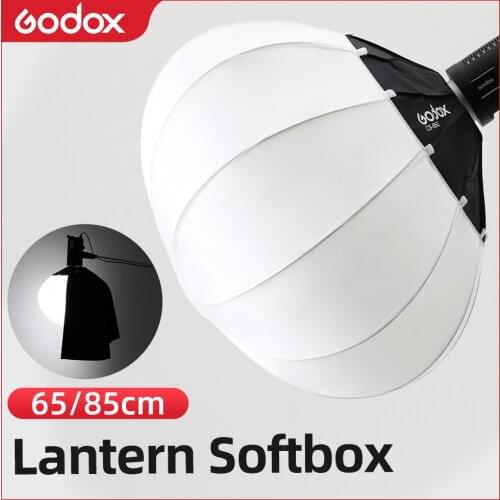 Godox 65cm or 85cm Lantern Foldable Quick-install Portable Round Shape Softbox Light + Skirt for Bowens Mount Studio Flash