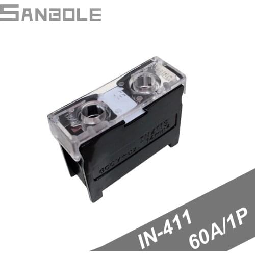 Connector IN-411 Connection Terminal blocks 1P 60A with plastic cover screws Plate IN411 Terminal Platform (10pcs)
