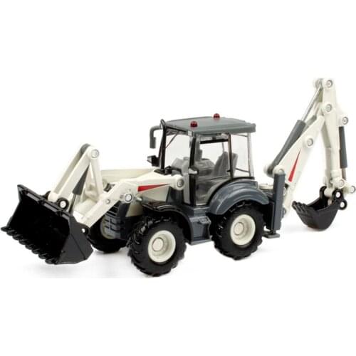 Alloy Diecast Excavator 1:50 4 Wheel Shovel Loader Two-Way Forklift Bulldozer Back Hoe Loader Truck Model For Kids Gift Toys