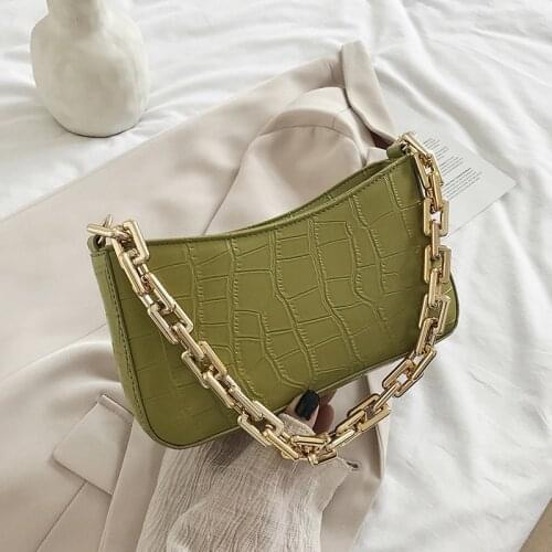 2021 Fashion Chain Shoulder Bag Luxury Handbags And Purses Designer Armpit Bags For Women Solid Stone Pattern Lady Hand Bag