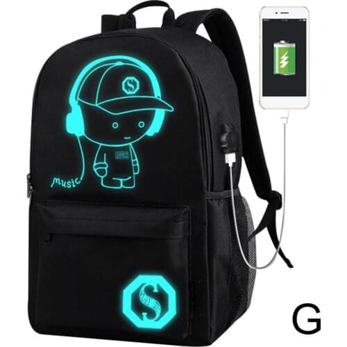 Hot Selling Backpack Luminous Backpack School Bags Boys Girls Cartoon Bookbag Noctilucent USB Charging Port