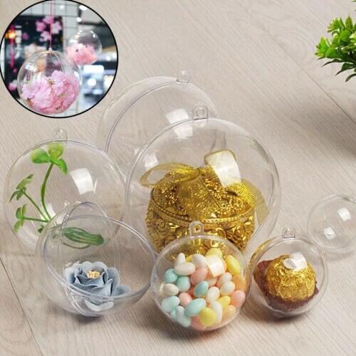 1PC Transparent Decorative Plastic Ball DIY Crafts Balls Festival Party Christmas Decorations