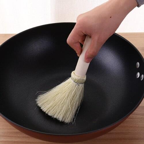 1Pc Pot Brush Natural Coconut Brown Oil long Handle Household Dish Washing Tools